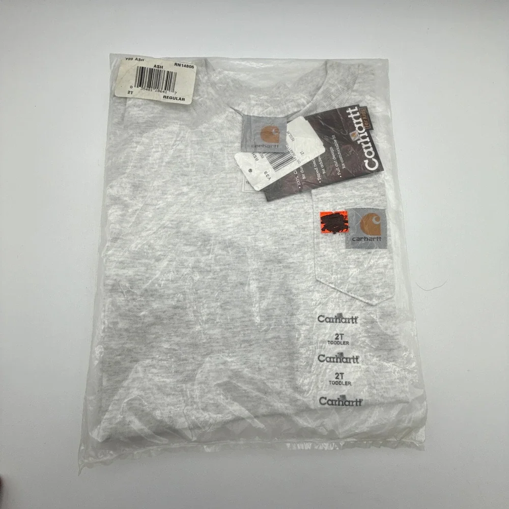 Carhartt For Kids Toddler‎ Boys Short Sleeve Pocket T-Shirt Gray Ash NWT 2T